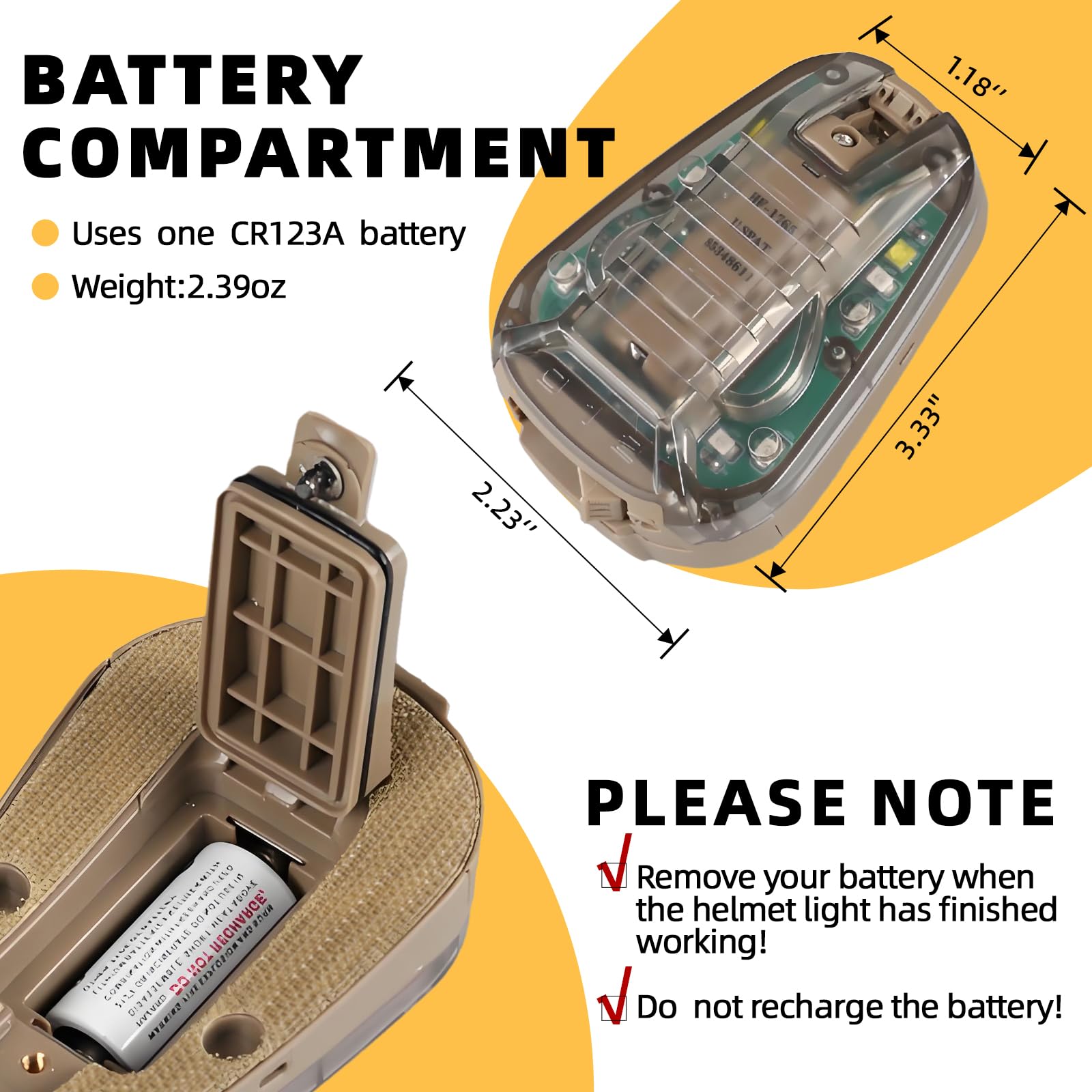 Tactical Helmet Light (TAN-Green)