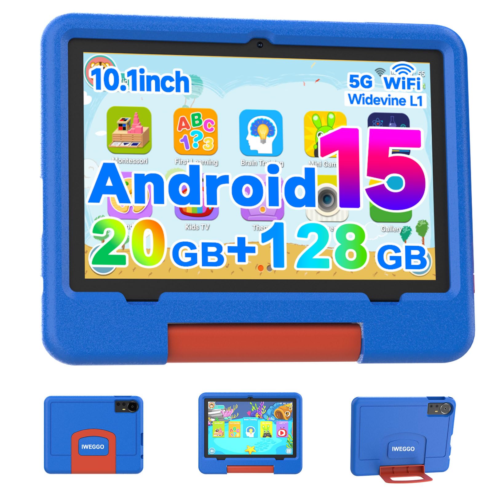 キッズタブレットAndroid 15 PlimPad Kids 20 Blue キッズタブレット
