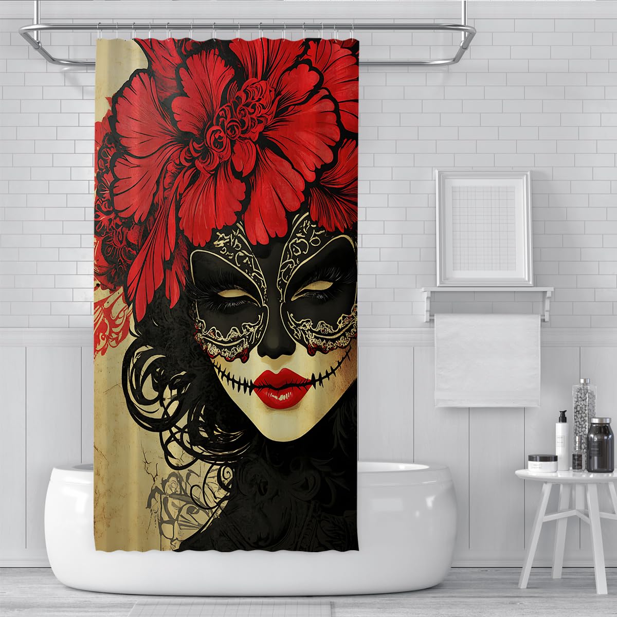 Tende Doccia Scheletro Spettrale Gotico Halloween 150x200cm