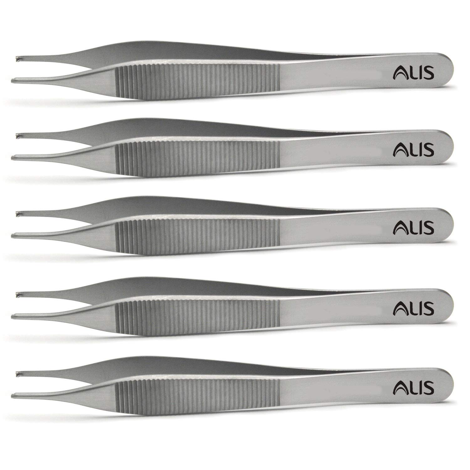 Alis Adson Tissue Forceps 5" 1X2 Rat Tooth Forcep CE Quality Stainless Steel (5)