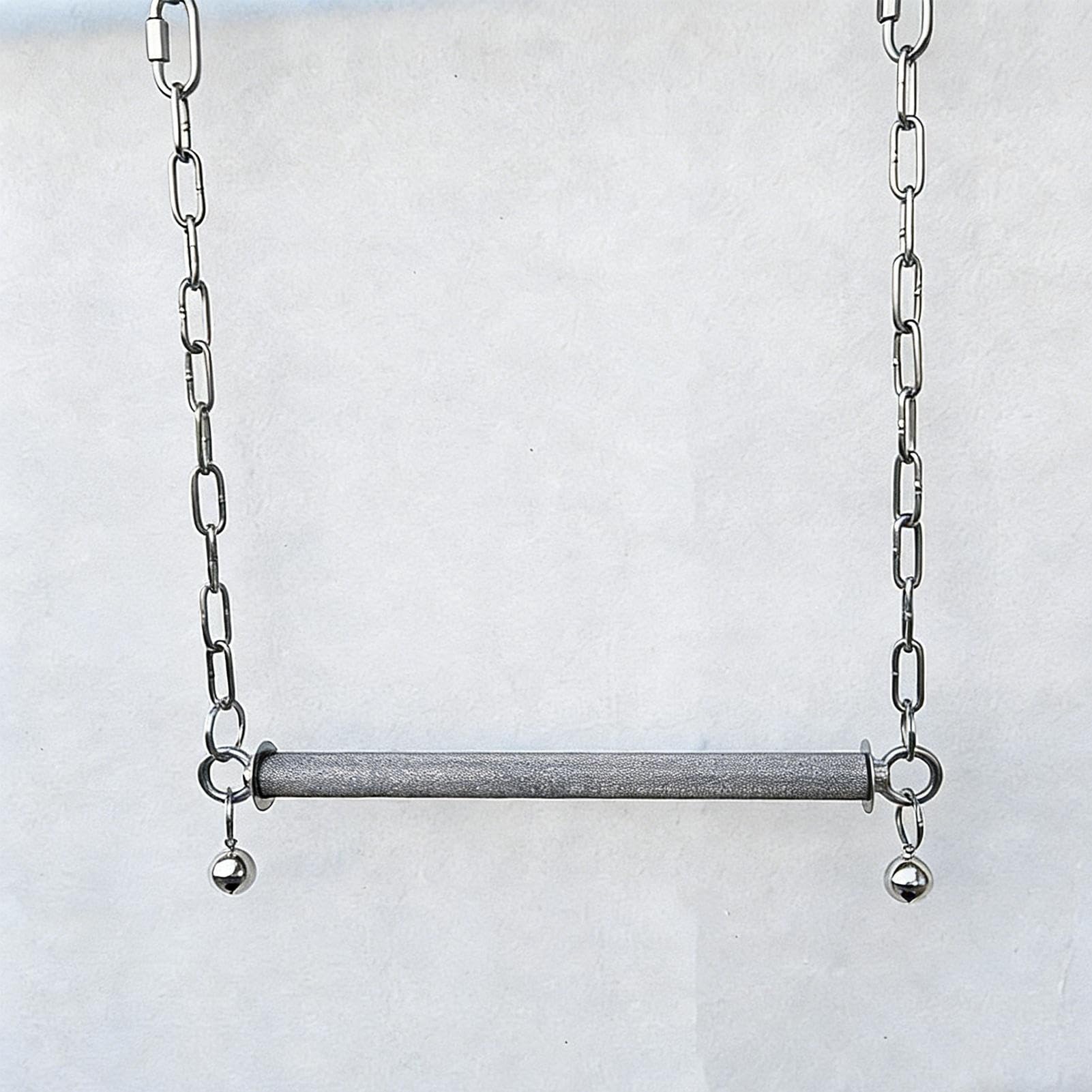 Altalena per uccelli, grande posatoio in acciaio , altalena per calopsitta, con campana, design robusto e sicuro, divertente giocattolo interattivo per uccelli, accessorio per gabbia di alta