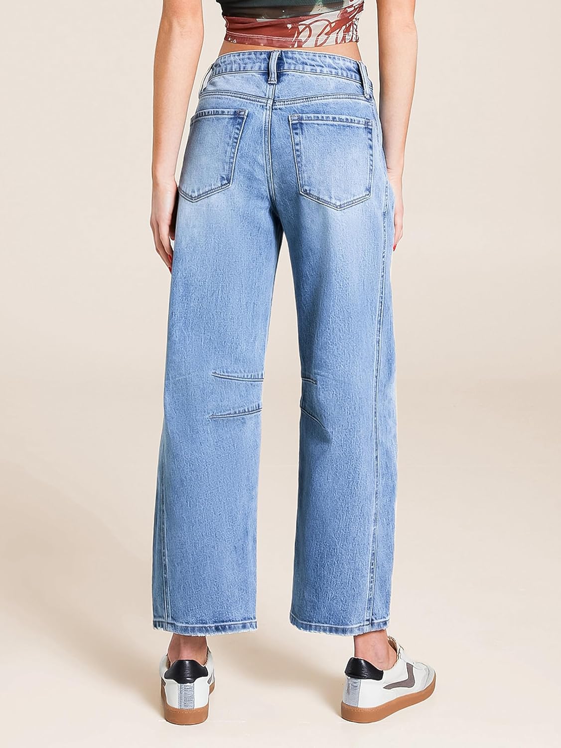 EIMMOL Straight Leg Jeans for Women Fall Fashion Cropped Mid-Rise Boyfriend Micro Stretchy Denim Ankle Pants - Image 5