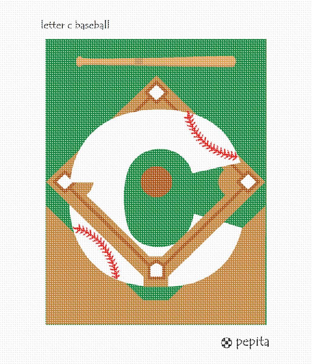 Pepita Needlepoint kit: Letter C Baseball, 9
