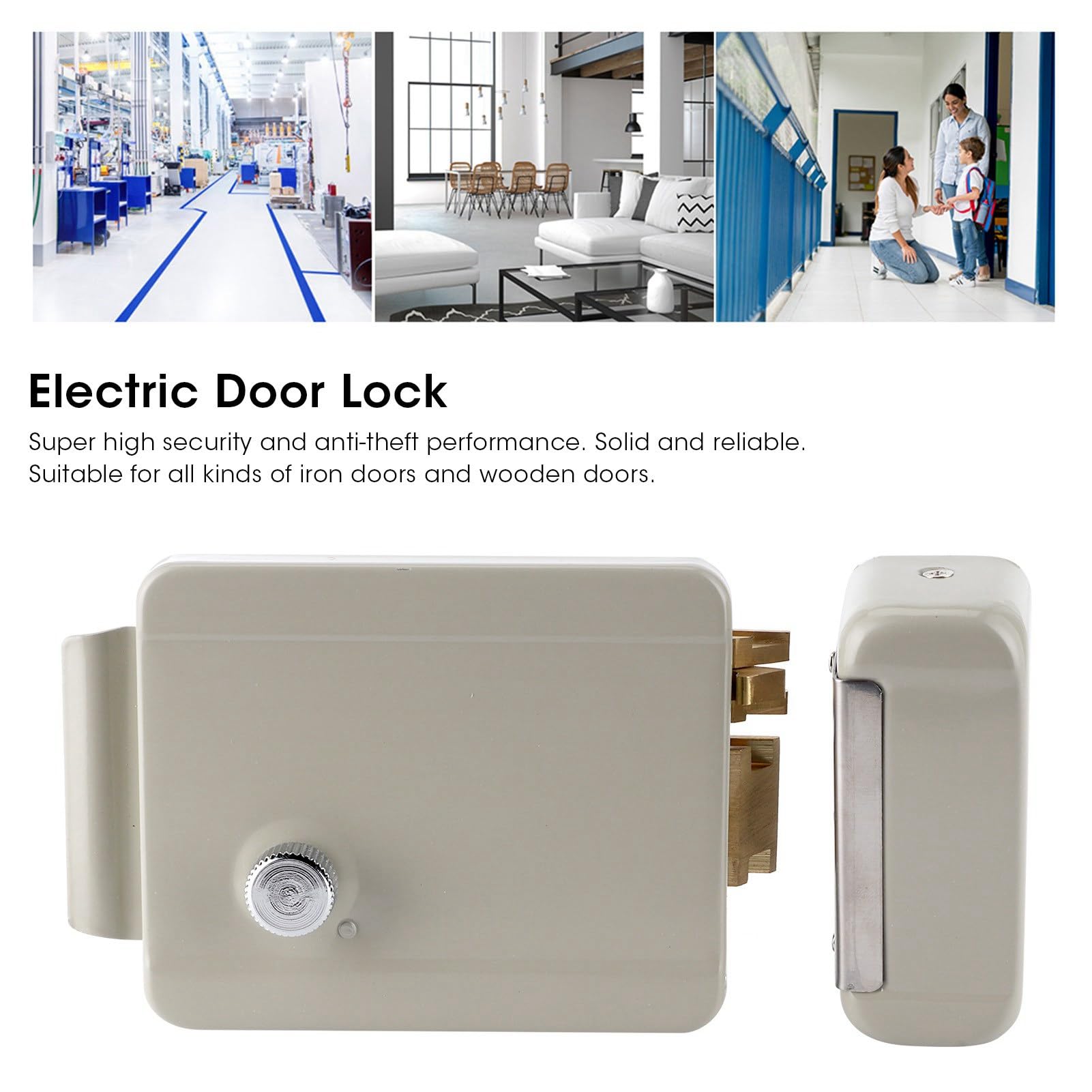 Naroote Serrure de Porte électrique, Gâche électromagnétique de Haute sécurité pour Contrôle D'accès Communautaire, Matériau en Fer 9-12V, 1 unité