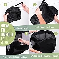 Vista 2 de ZONETECH Tienda de campaña portátil plegable para mascotas, tamaño mediano, de alta calidad, para interiores y exteriores, malla al aire libre