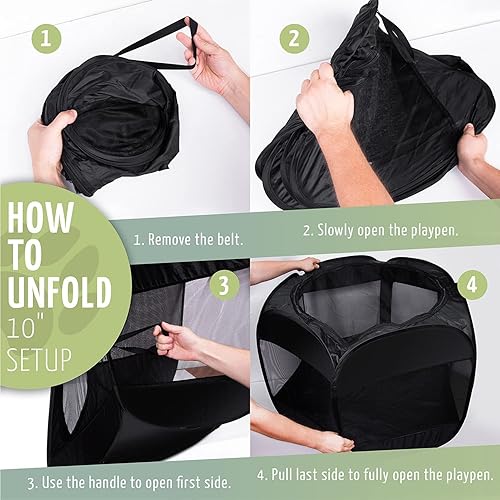 Miniatura 3 de ZONETECH Tienda de campaña portátil plegable para mascotas, tamaño mediano, de alta calidad, para interiores y exteriores, malla al aire libre,