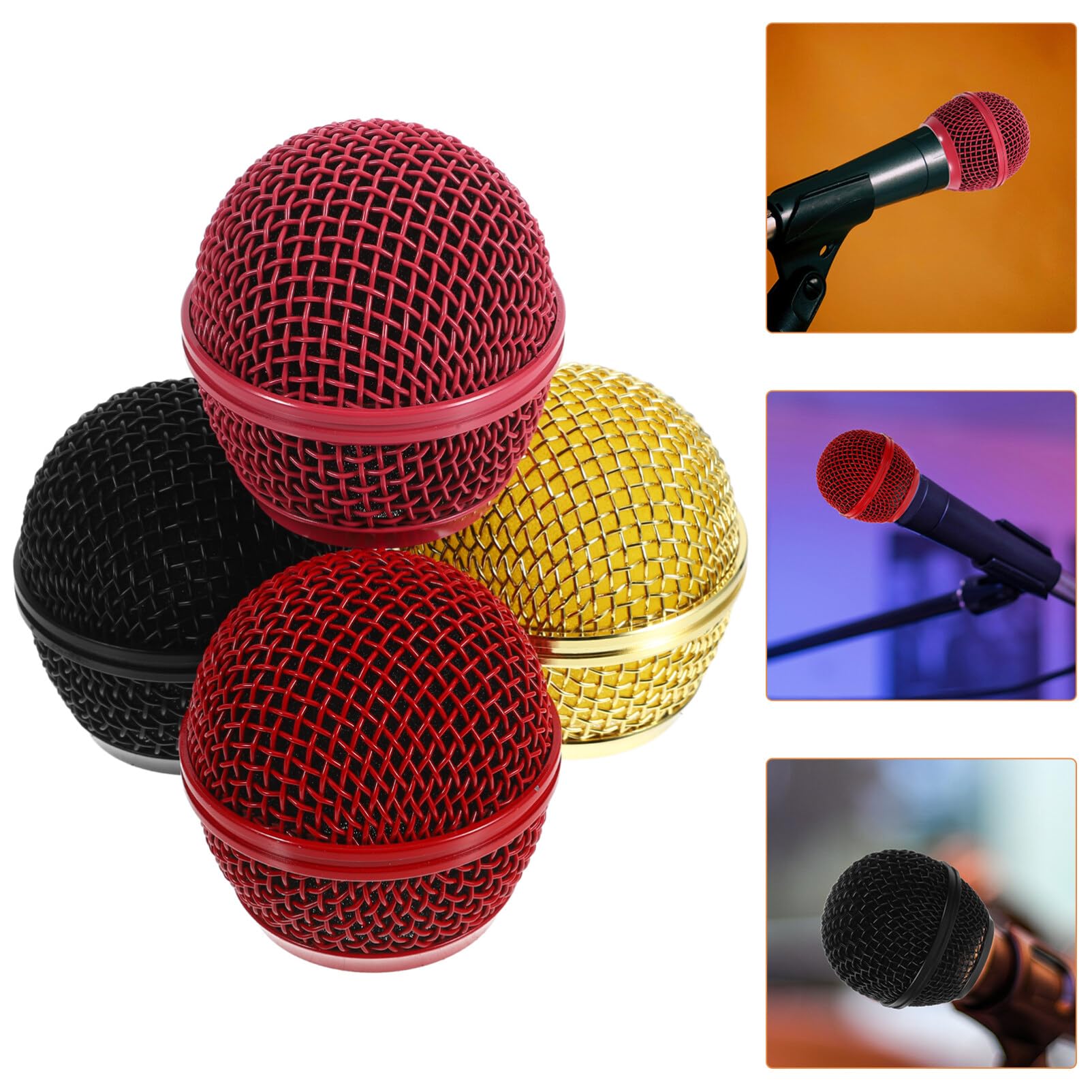 4pezzi Testine Di Ricambio Per Microfono Rete Colorate Per Microfono Accessori Per Migliorare Le Prestazioni Audio e Rumore