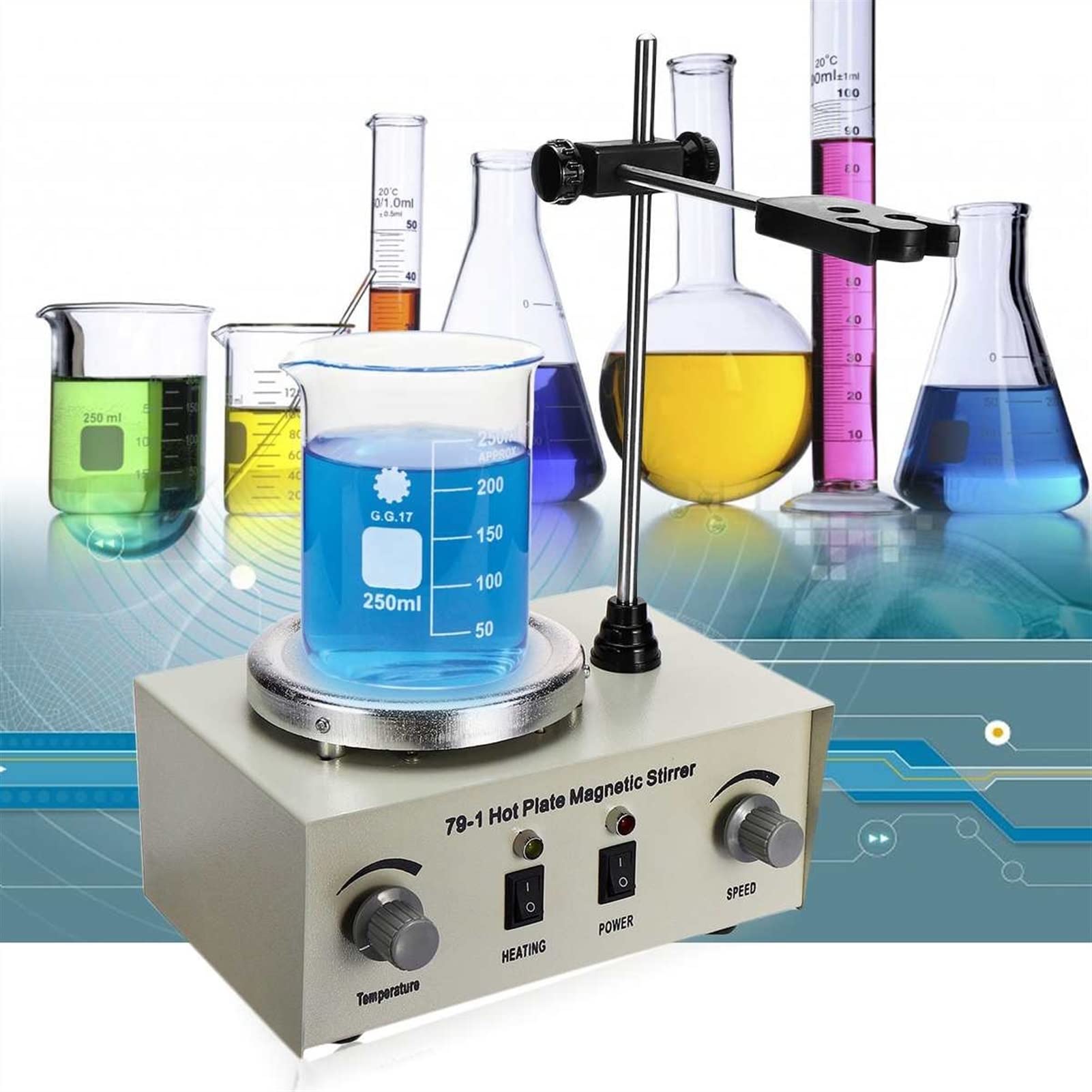 Máquina mezcladora magnética de agitador magnético 1000 ml laboratorio 79-1 Hot Stirrer Hitirrer Laboratorio Dual Control Mezclador for agitación,Alta Precisión