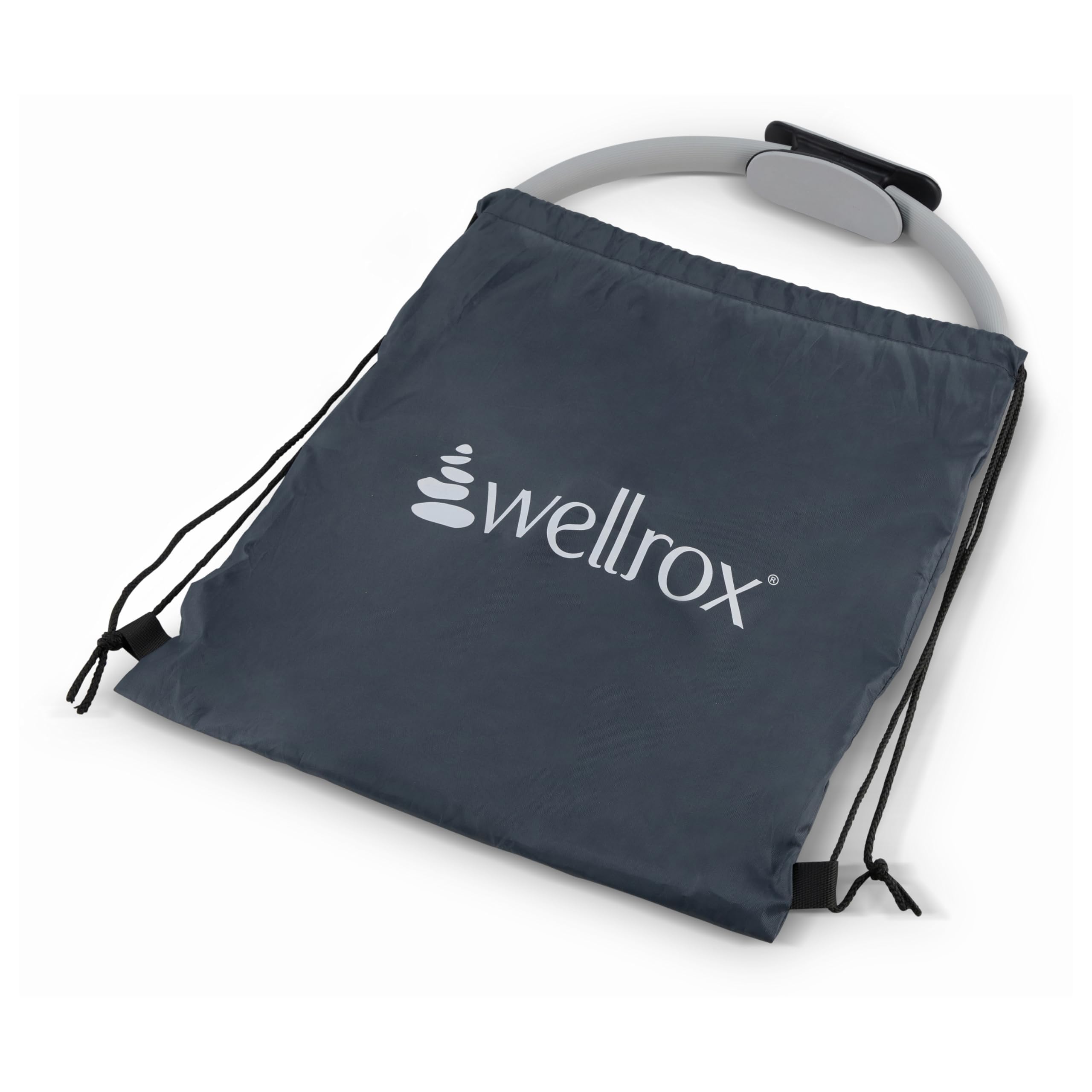 Wellrox Anillo de pilates y bolsa de transporte, anillo de yoga ligero con círculo mágico, ejercitador exterior e interior de muslos para yoga, pilates, entrenamiento de fuerza (15 pulgadas)
