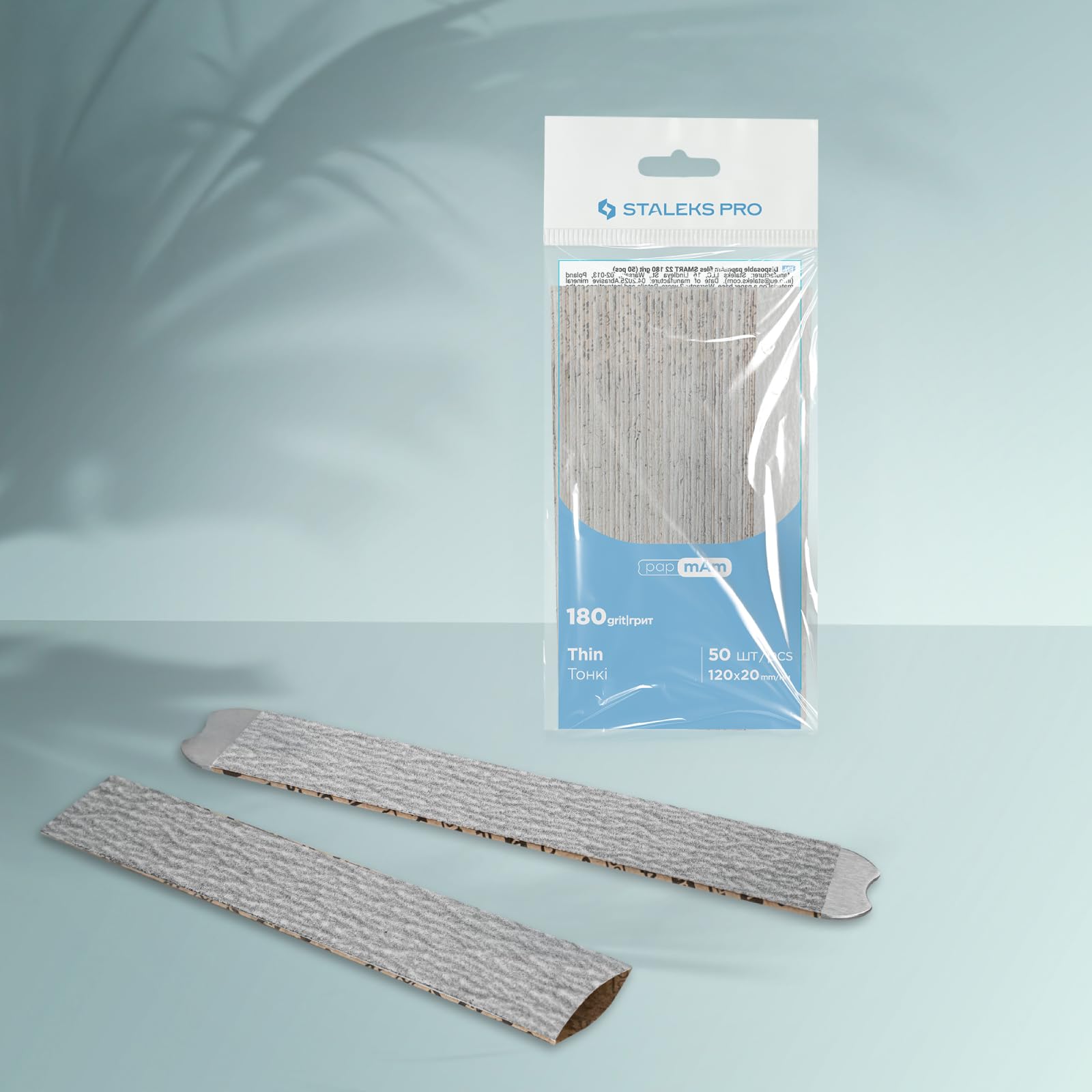 STALEKS Pro Lot de 50 limes jetables Papmam pour base droite Smart Papier écologique Grain 180