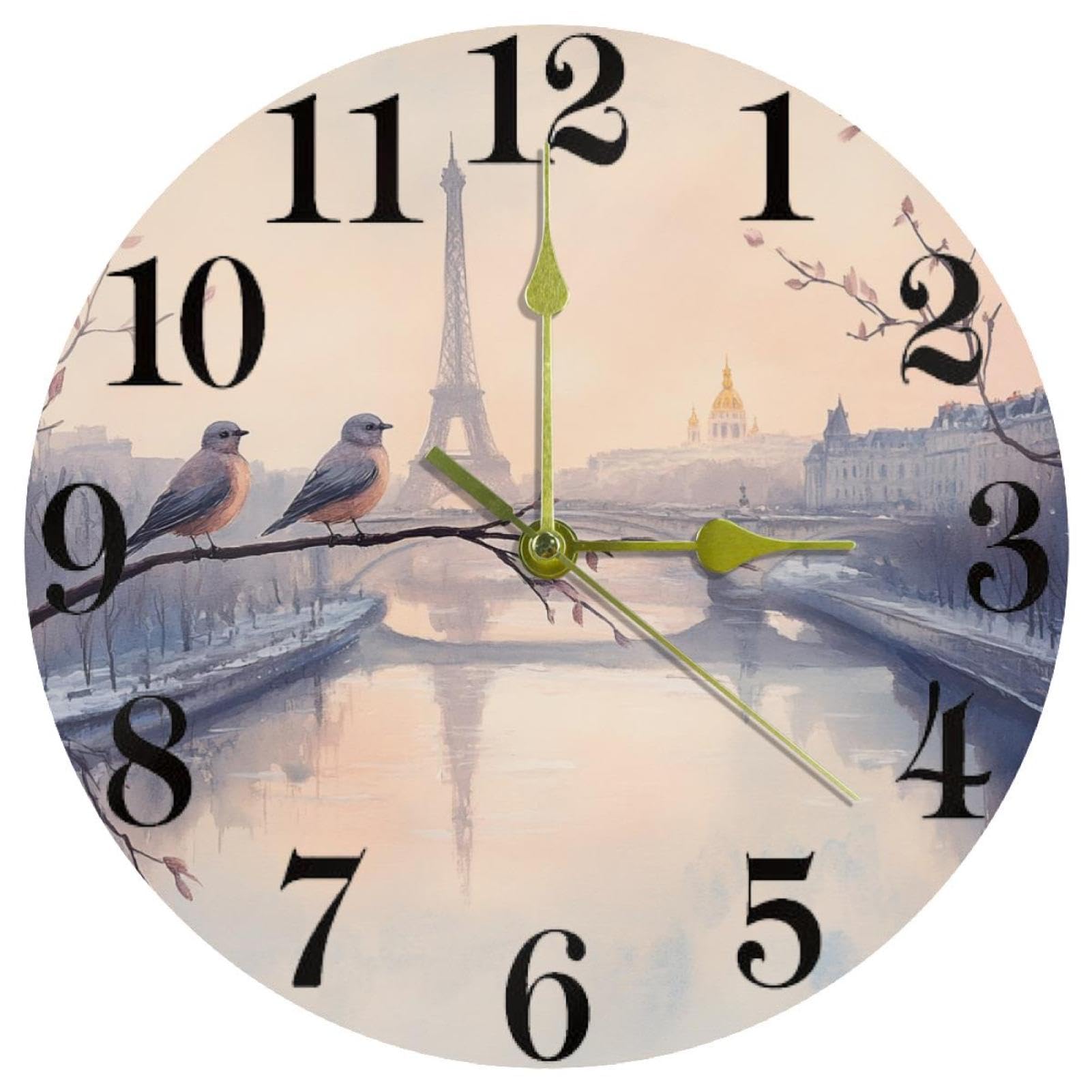 Horloge murale à piles Eiffer idéale pour organiser le temps en cuisine et bureau
