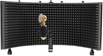 Rockville RCM02 Bundle Studio Recording Condenser Microphone with Metal Shock Mount, ROCKSHIELD 3 Large Isolation Shield with Sound Dampening Foam for Vocals and Podcasting, 2-Items
