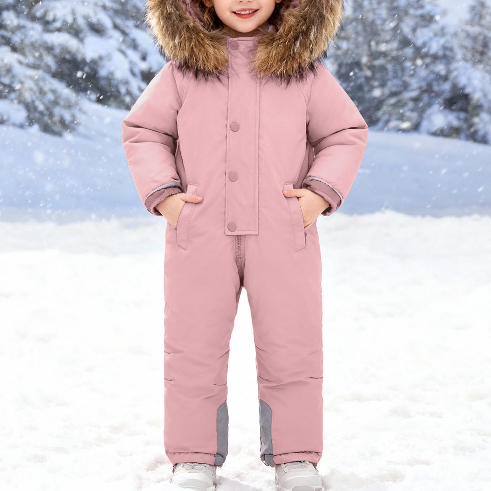 Skianzüge Klassisch Einteilige Schneeanzug Kinder Unisex Schneeoverall Winddicht Wasserdicht Skioverall mit Kantenschutz Kinder Overall Thermo Outdoor Bergsteigen Funktionsanzug 1-15 Jahre