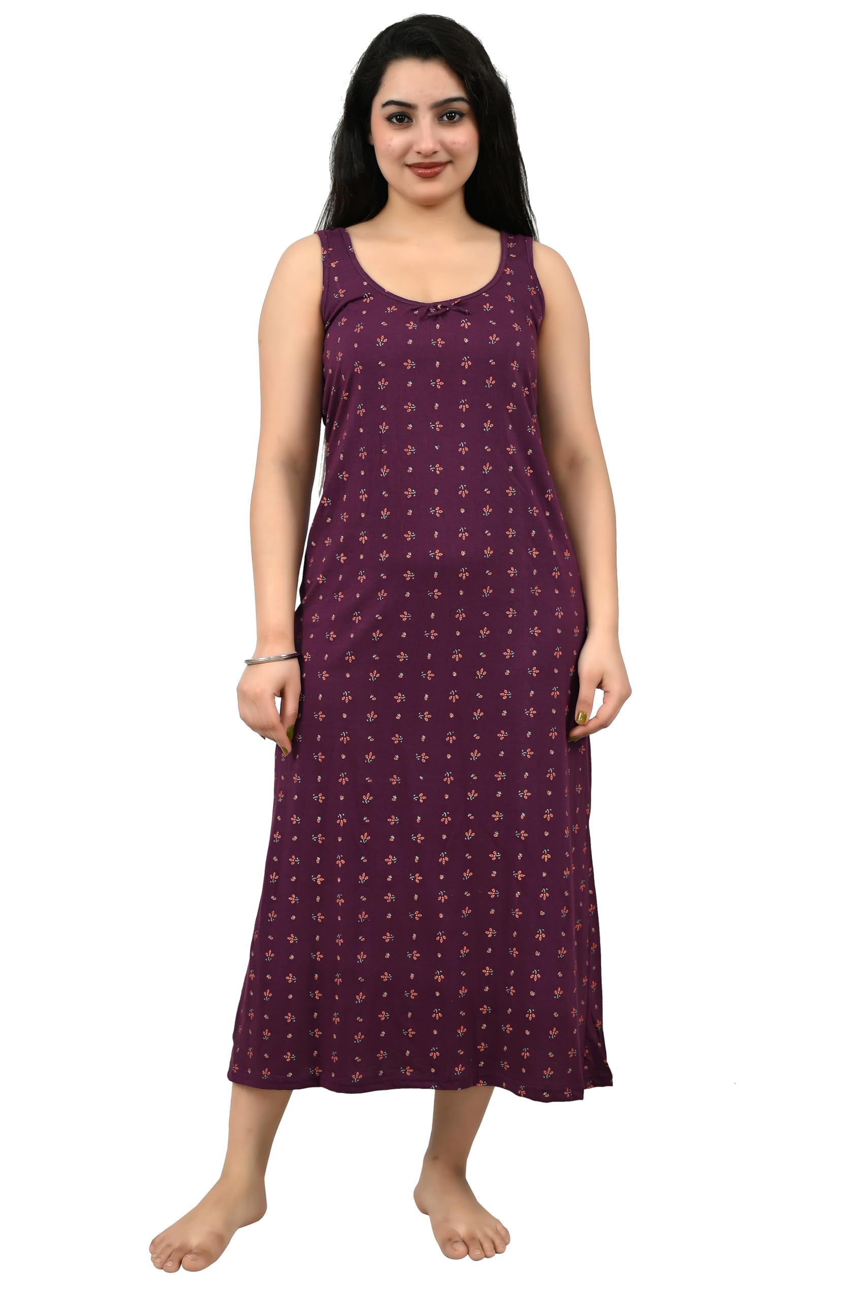 miavii creation MIAVII Women's Comfortable Printed Sleeveless Hosiery Nighty Night Dress/Nighties/Maxi/Sleepwear/Night Wear Dress-picture-30