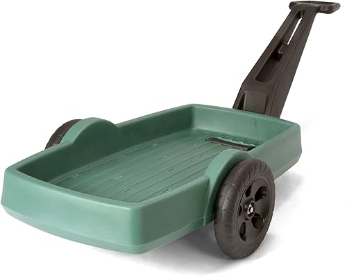 Simplay3 Carrito para exteriores para patio y jardín, mango largo, fácil de girar, 2 ruedas, carrito de plástico resistente para el patio trasero,