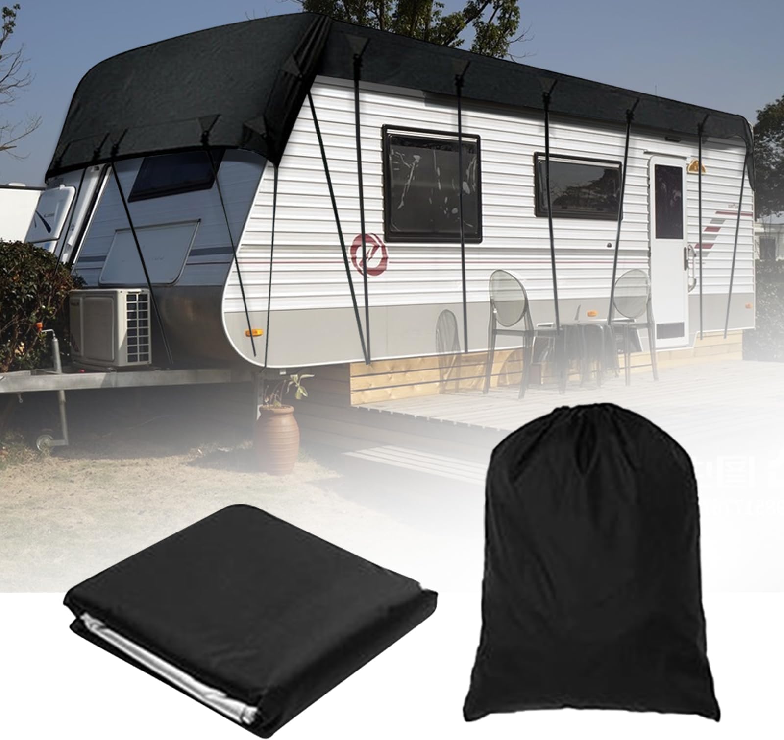 Waterproof RV Caravan Roof Cover, 210D Oxford Cloth Motorhome Top Cover