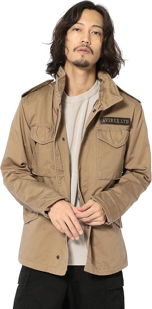 AVIREX U.S. ARMY ベージュレザージャケット　L 革ジャン　M65 Amazon.co.jp: [アヴィレックス] ブルゾン エム65 ミリタリー