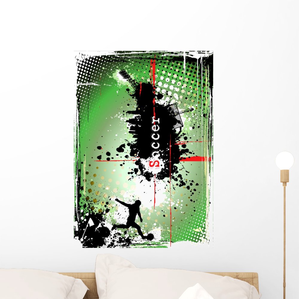 Dirty Soccer Poster Wall Mural by Wallmonkeys Peel and Stick Graphic (24 in H x 17 in W) WM91775