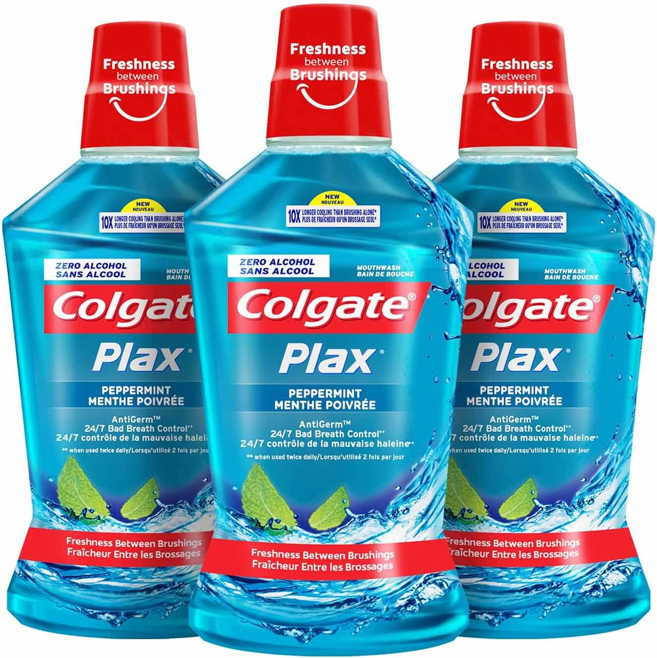 Plax Peppermint Mint Mouthwash, 500 ml (Pack of 3)