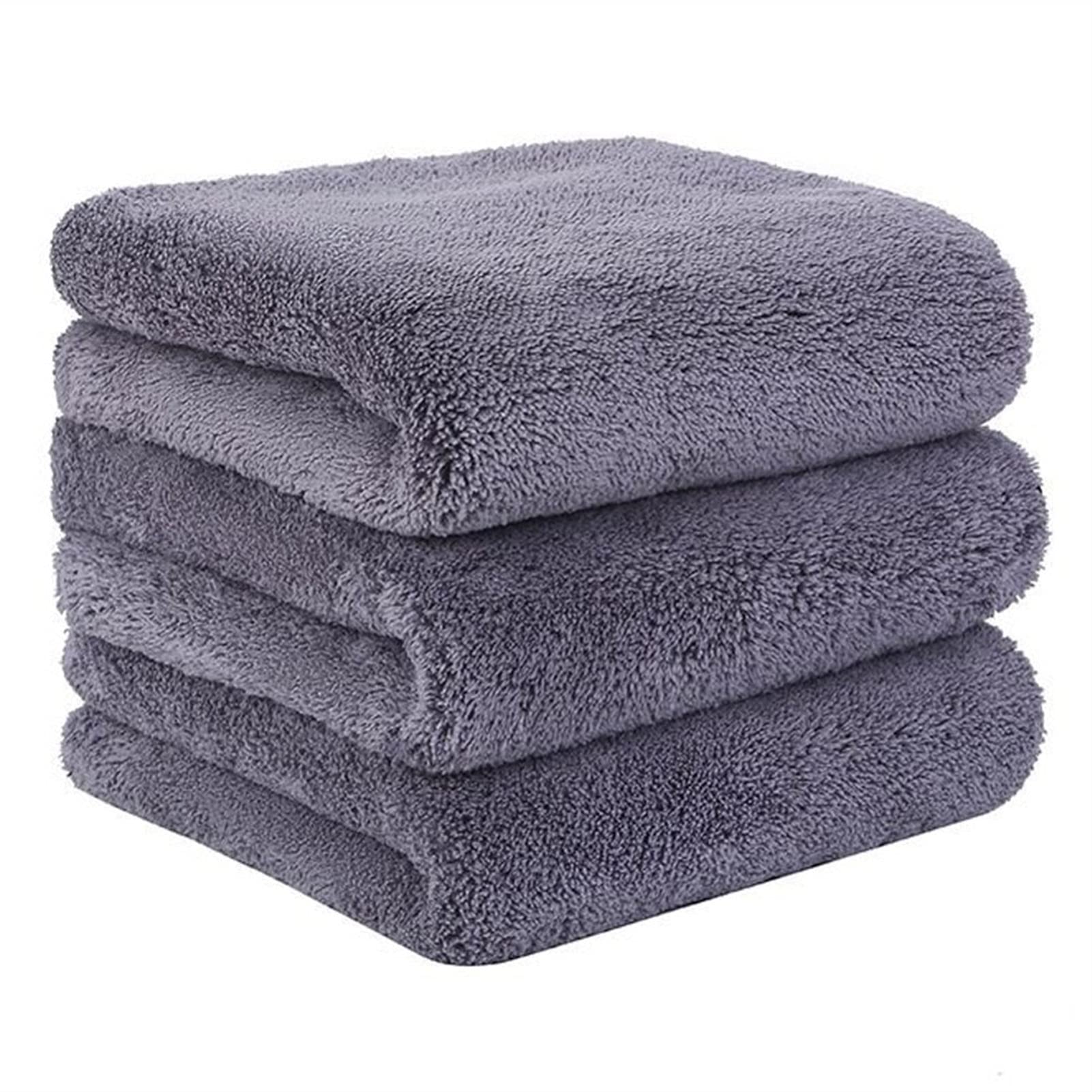 3pcs/set Car Wash 1200G.SM Car Detailing Toalla de microfibra Limpieza de autos Secado Grueso Lavado de autos Trapo para el cuidado de la cocina del automóvil Paño (Color : Grey, Material : Coral Fl