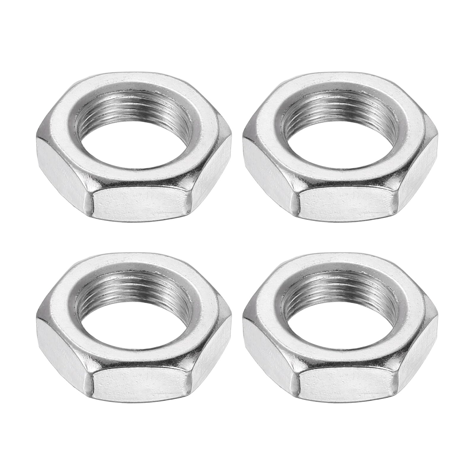 sourcing map M20x1.5mm Hex Nuts, 4Pcs 304 Stainless Steel Metric Fine Thread Hexagon Lock Nuts Fasteners for Machinery Automotive Industrial Use, 30mm / 1.18" Width 15mm / 0.59" Height