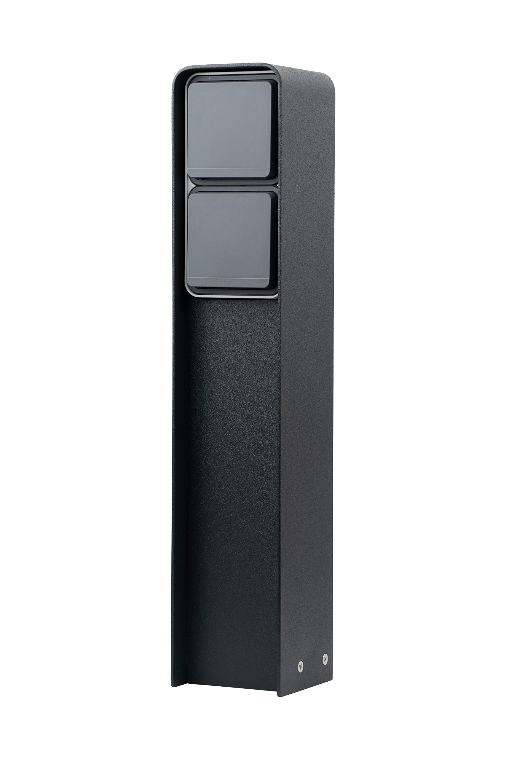 Steckdosensäule (Anthrazit) | Außensteckdose wetterfest IP55, Edelstahl, Modernes Design & Premium Qualität