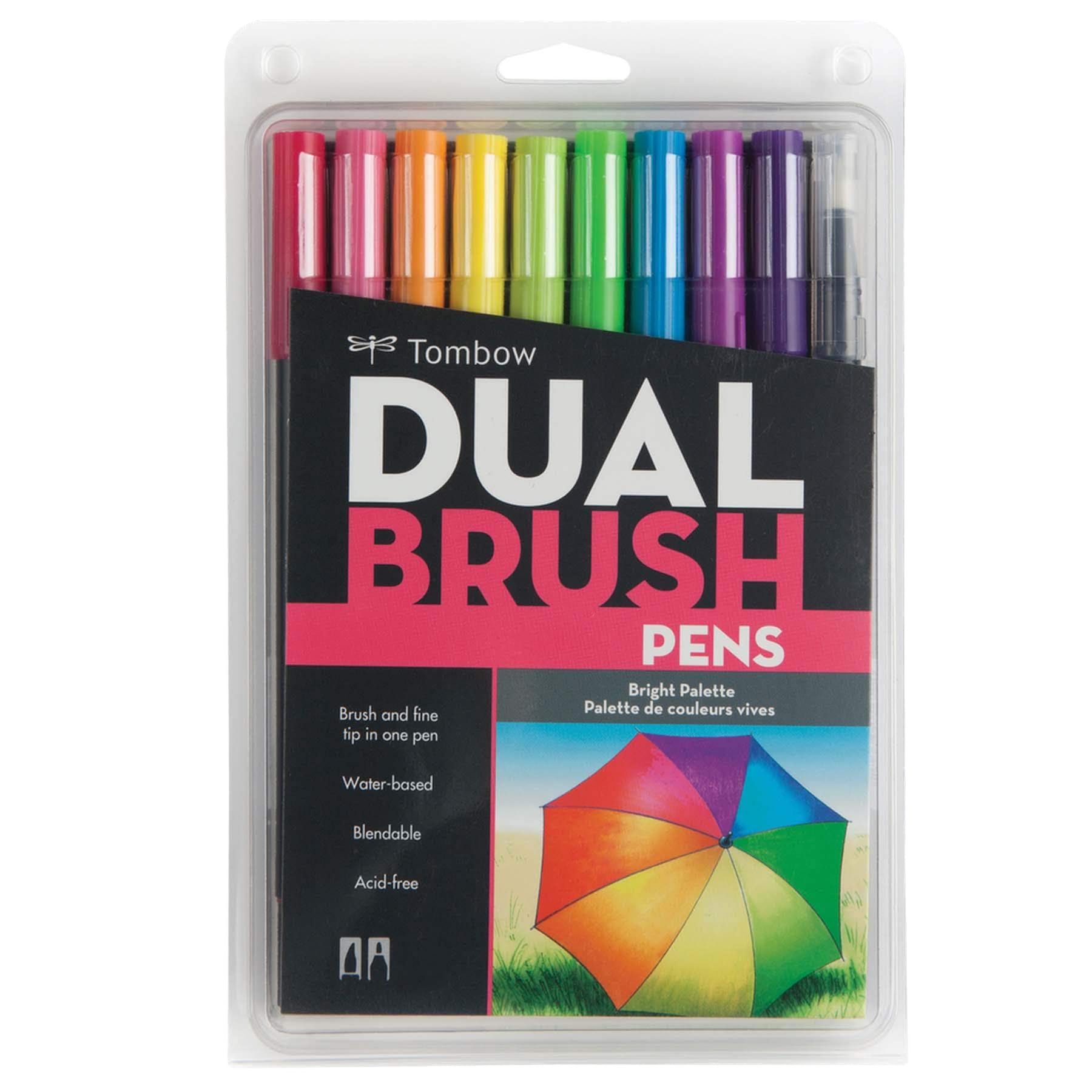 Tombow Pencil Brush Pen Dual Brush Pen ABT 10 Color Set Bright AB-T10CBR : Hobbies