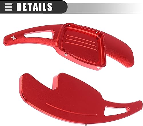 Miniatura 6 de Motoforti Cubierta de extensión de la palanca de cambios del volante, para Audi Q7 2017-2019, aleación de aluminio, rojo, 2 piezas