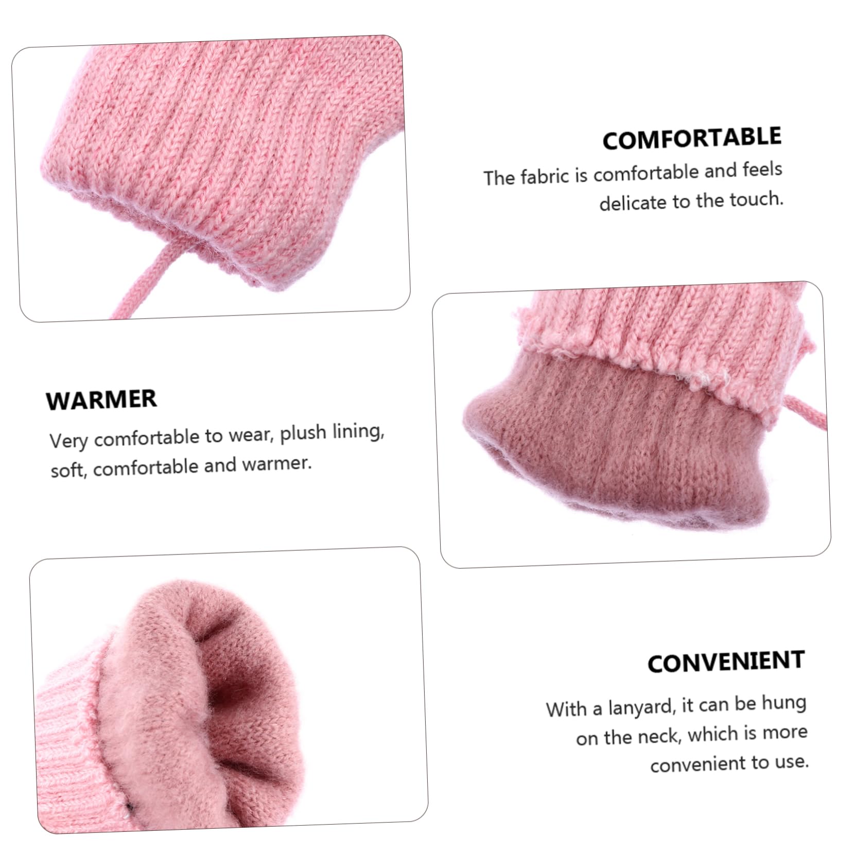 WOFASHPURET Boys Girls Knitted Winter Warm Gloves Youth Boys and Girls White Fleece Mitten