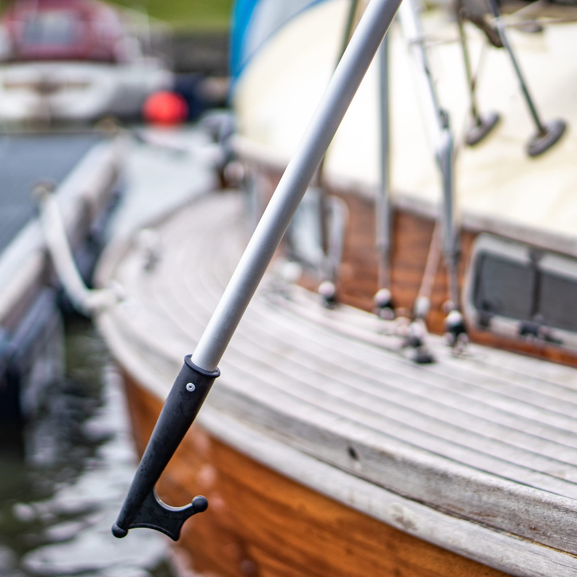 Sprenger Teleskop Bootshaken aus eloxiertem Aluminium I kompakt, arretierbar und ausziehbar, 110 – 177 cm, Ø 30 mm I schwimmfähig und seewasserbeständig
