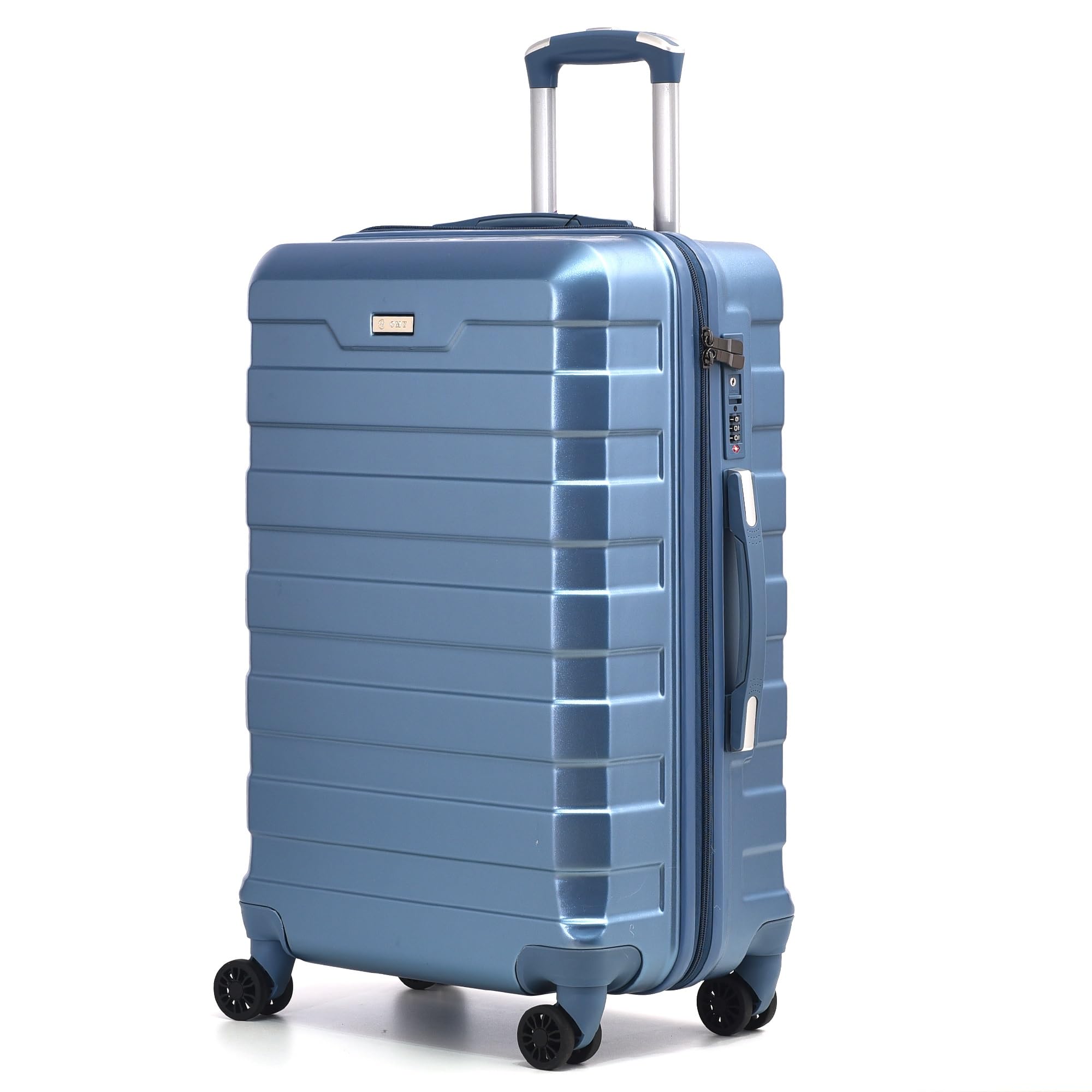 Suitcase Large Medium Cabin Size | Hard Shell | Lightweight | 4 Dual Spinner Wheels | Trolley Luggage Suitcase | Hold Check in Luggage | TSA Combination Lock (Ice Blue, Large 28")