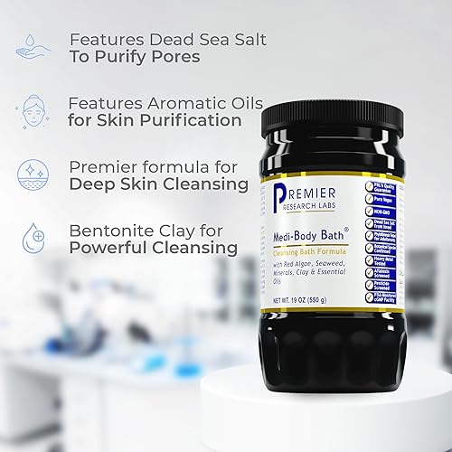 Miniatura 4 de Premier Research Labs Medi-Body Bath - Sales de baño, sales del mar muerto para remojar, bañarse, baño relajante enriquecido con minerales y