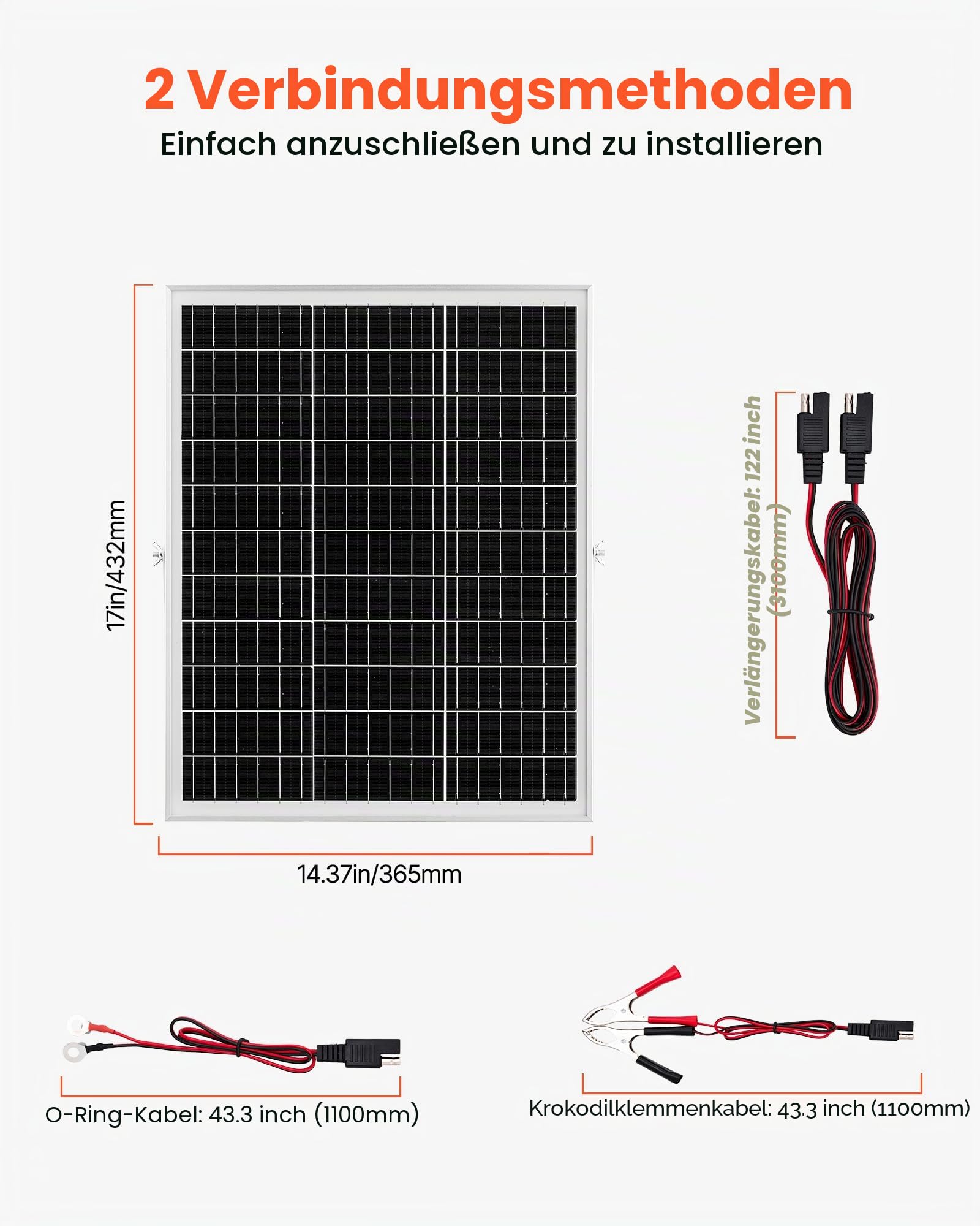 VEVOR 12V Monokristallines Solarpanel-Kit 25 W, Batterieladegerät mit MPPT-Controller, IP67 wasserdicht