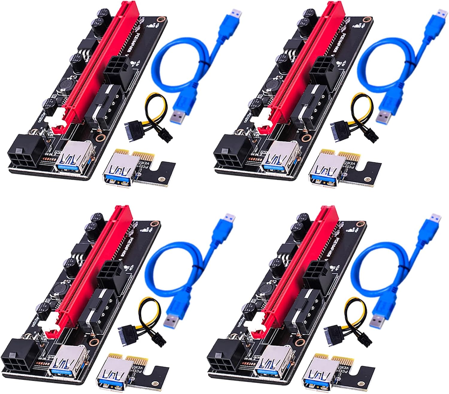 Fosa PCI-E 16x Extender Riser Adapter 0,6m | USB 3.0 Kabel Met SATA Voeding