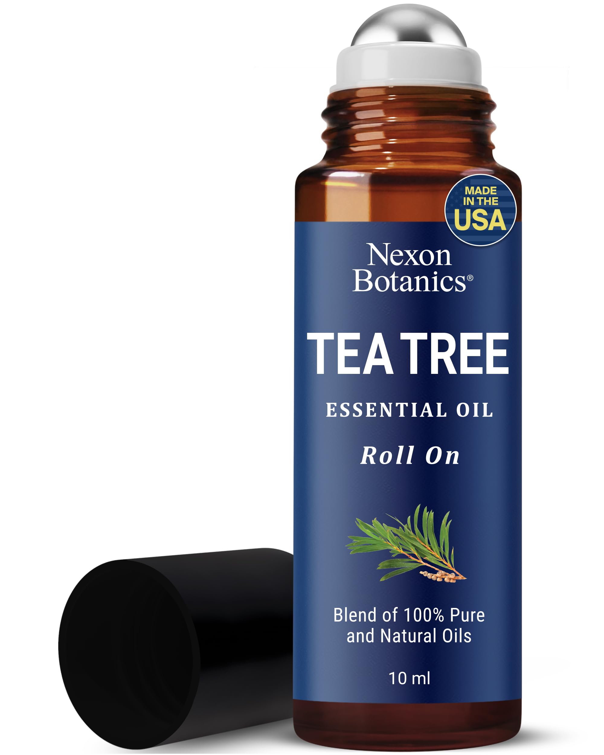 Tea Tree Oil Roll-On 10 ml - 100 Pure Natural Essential Oil for Aromatherapy Skin Face Body -