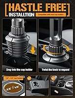 Vista 6 de ToughTested Boom Cup Holder Tablet Mount – Heavy-Duty iPad & GPS Car Mount for Cup Holder – 360° Rotating Arm, Fits Tablets Up to 13