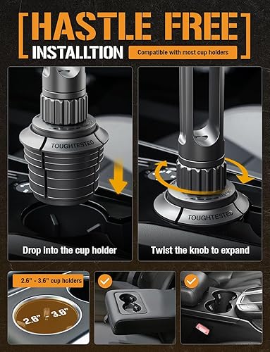 Miniatura 6 de ToughTested Soporte para tablet Boom - Soporte para iPad y GPS de alta resistencia para portavasos - Brazo giratorio de 360, se adapta a tabletas de