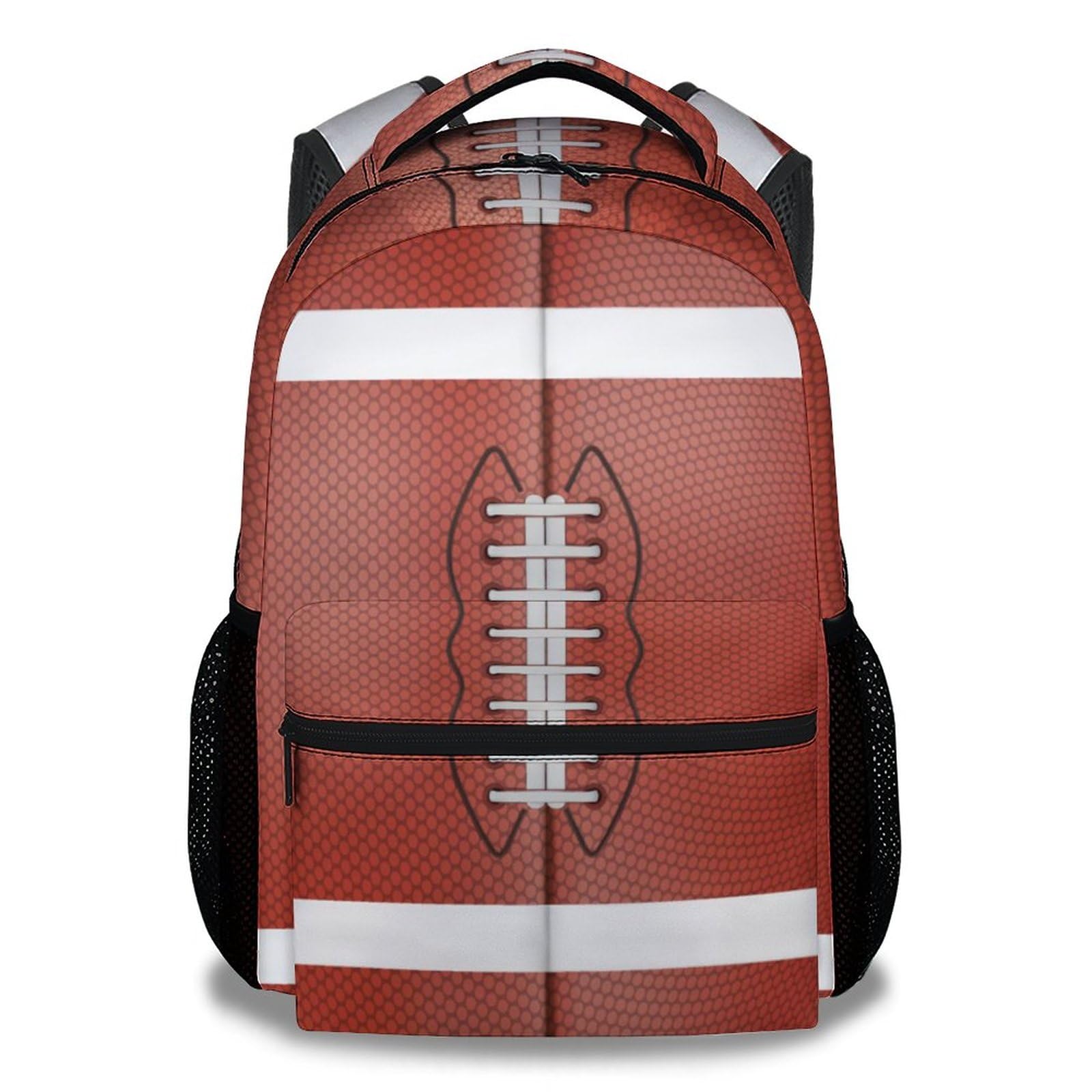 XaocNyx Football School Backpack for Boys, 16 Inch Brown Backpacks for Kids, Cool Lightweight Bookbag for Travel