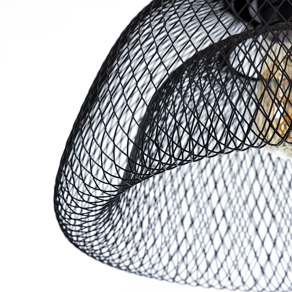 Lámpara colgante de techo para bombilla LED, metal negro, con cable y enchufe, luz interior para dormitorio