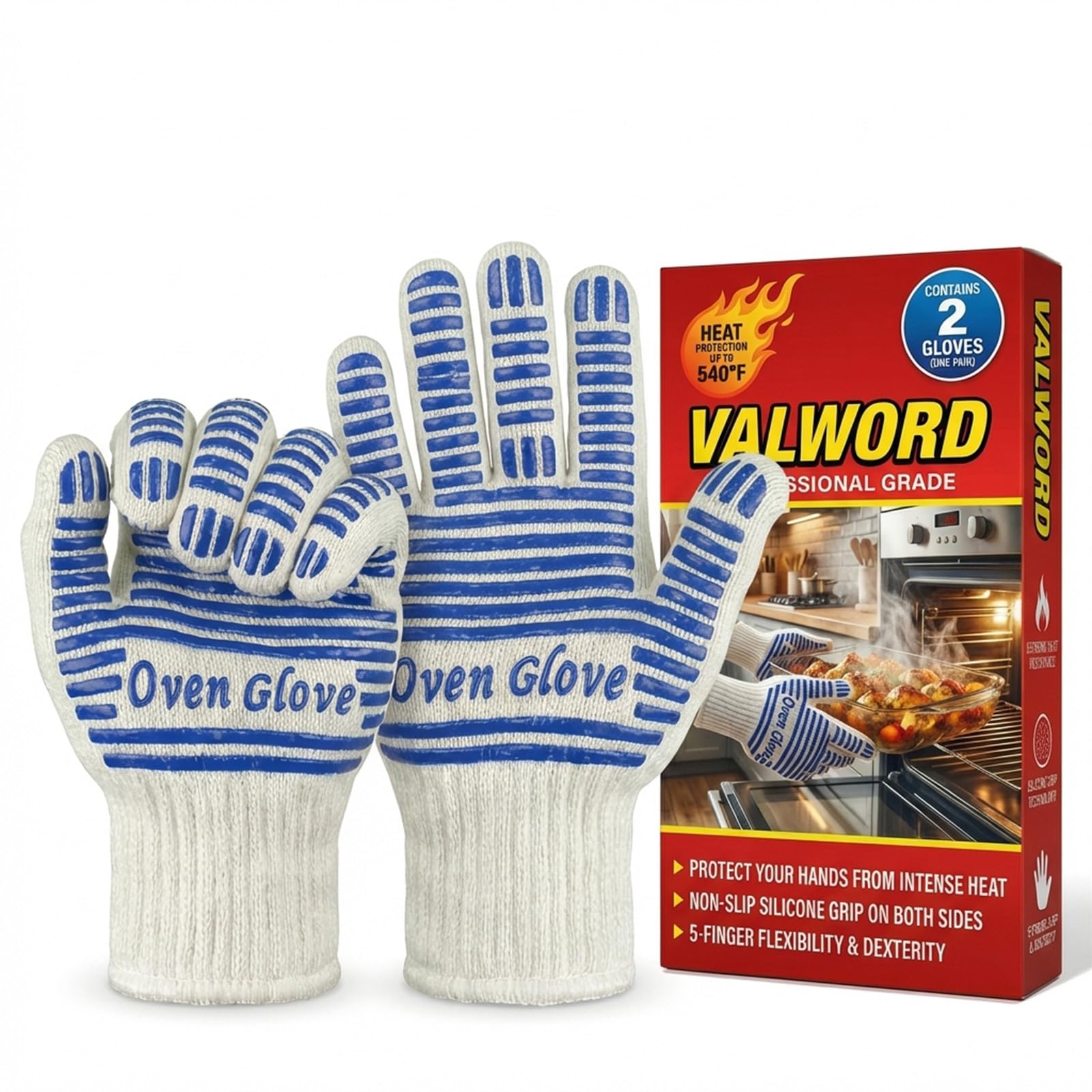 VALWORD Heat Resistant Oven Gloves
