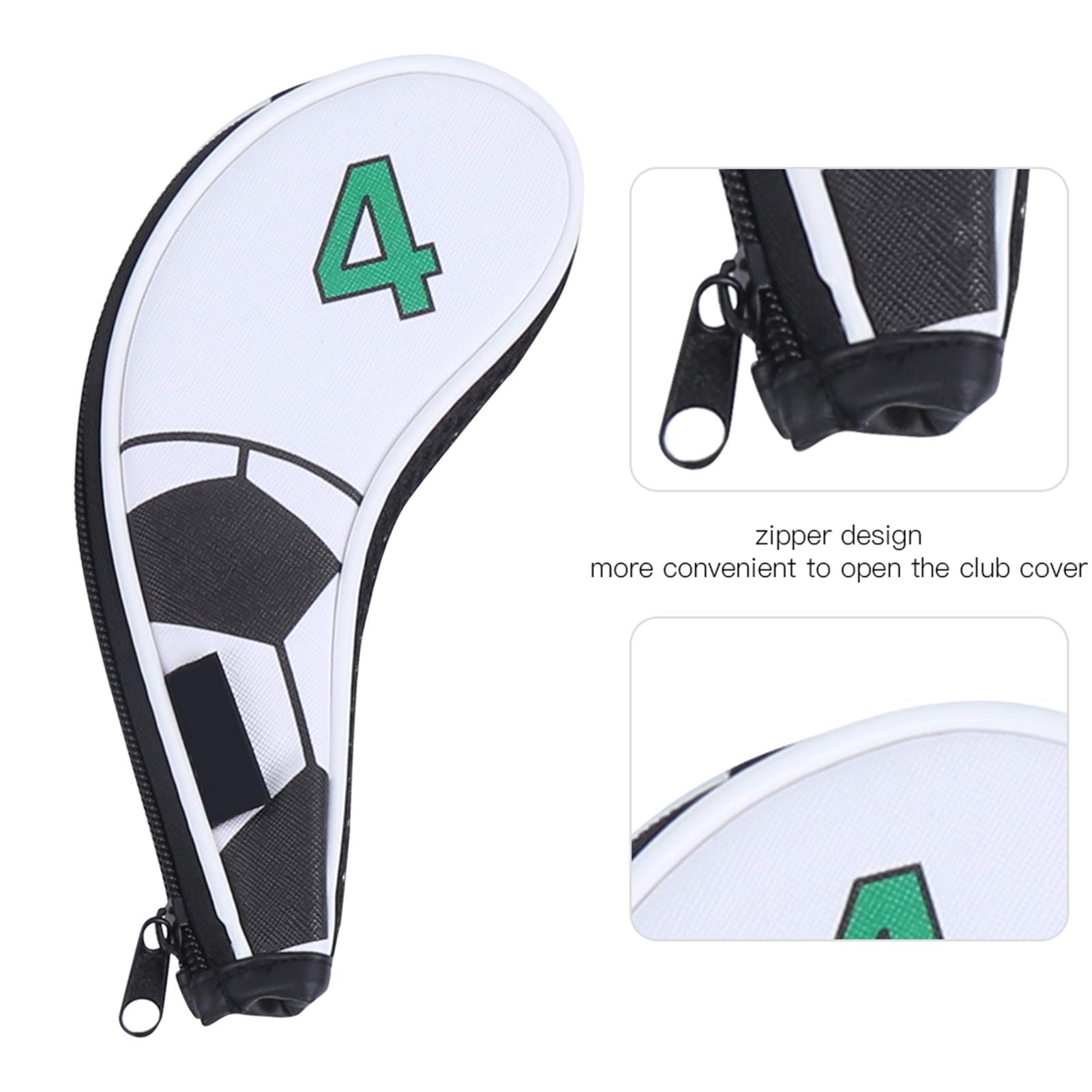 Generic Golfschläger-Eisenhüllen-Set, 9-teilig, Wasserdichtes PU mit Reißverschluss-Design für Golfer, Auffälliges Sportzubehör