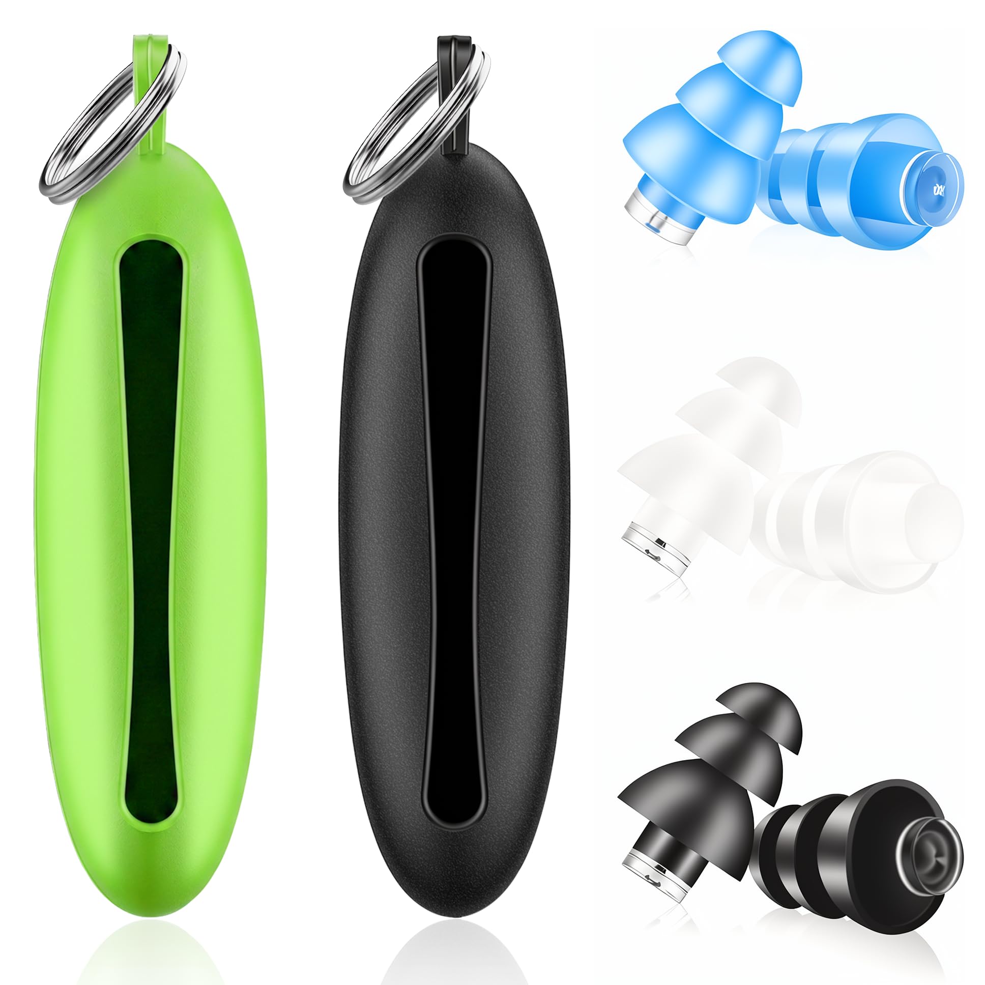 Silicone Reusable Earplugs with Travel Covers
