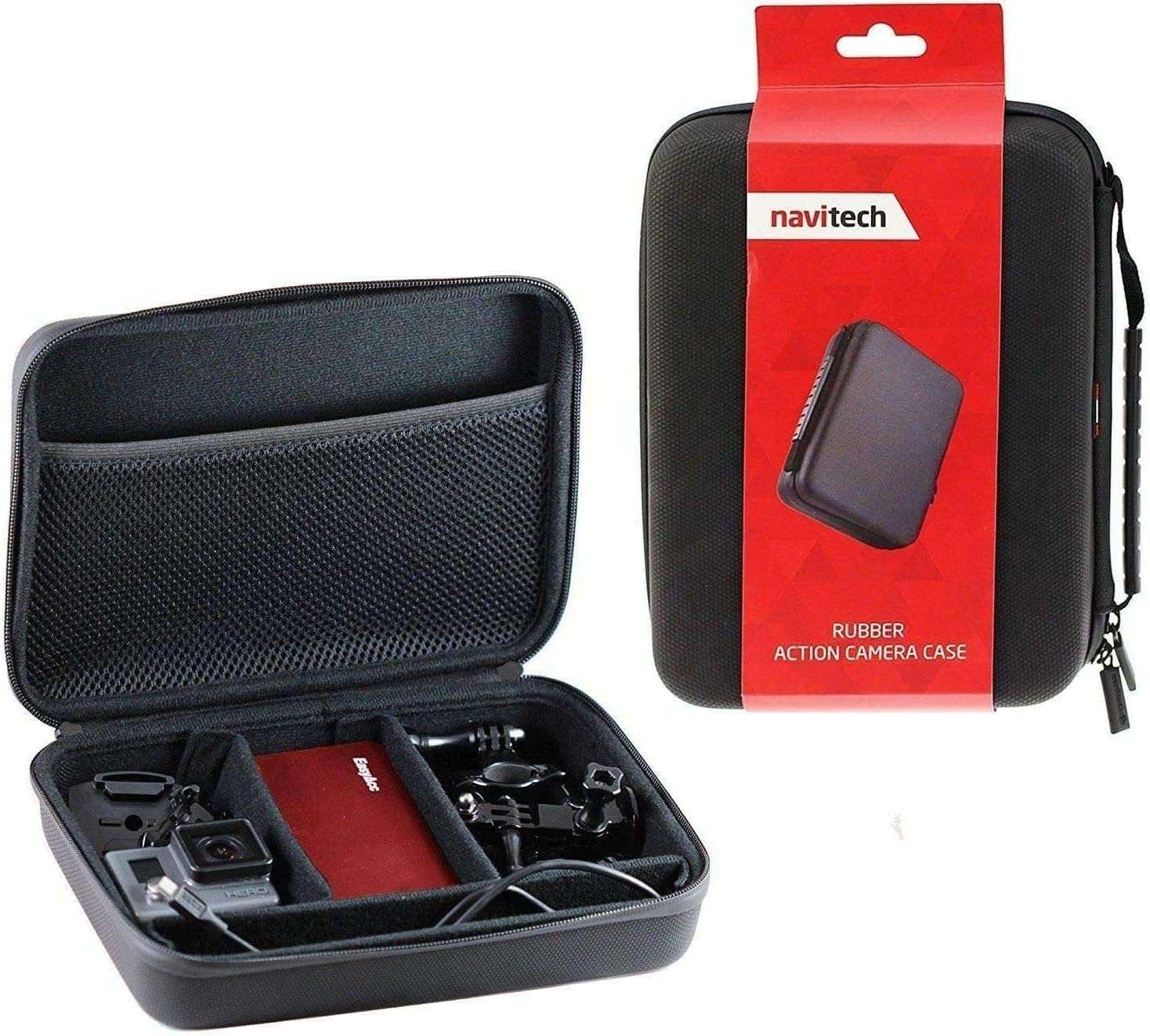 Navitech Étui Rigide pour Caméra d'action Noir - Compatible avec Le SJCAM SJ20 Dual Lens Caméra d'action