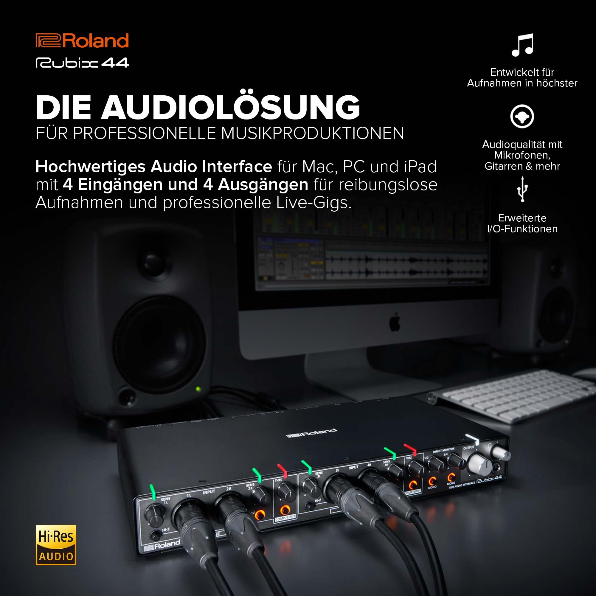 Roland RUBIX44 4-In/4-Out Hochauflösungs-Interface - Dettaglio