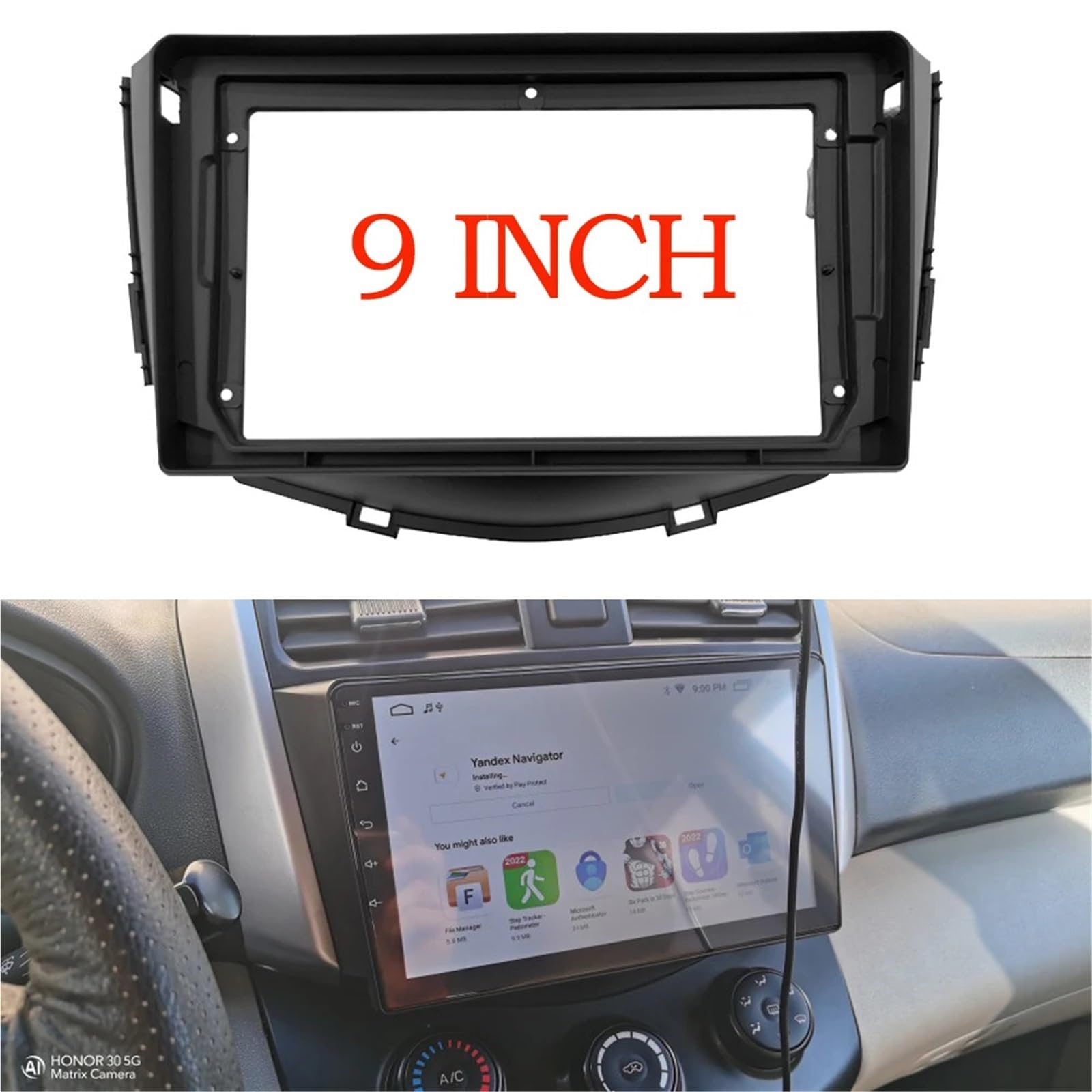 tachometr Pasuje Do LIFAN X60 2011-2019 Zestaw Montażowy Deski Rozdzielczej Rama Montażowa Rama CD DVD GPS Ramka 9 Cali(Frame an cord)