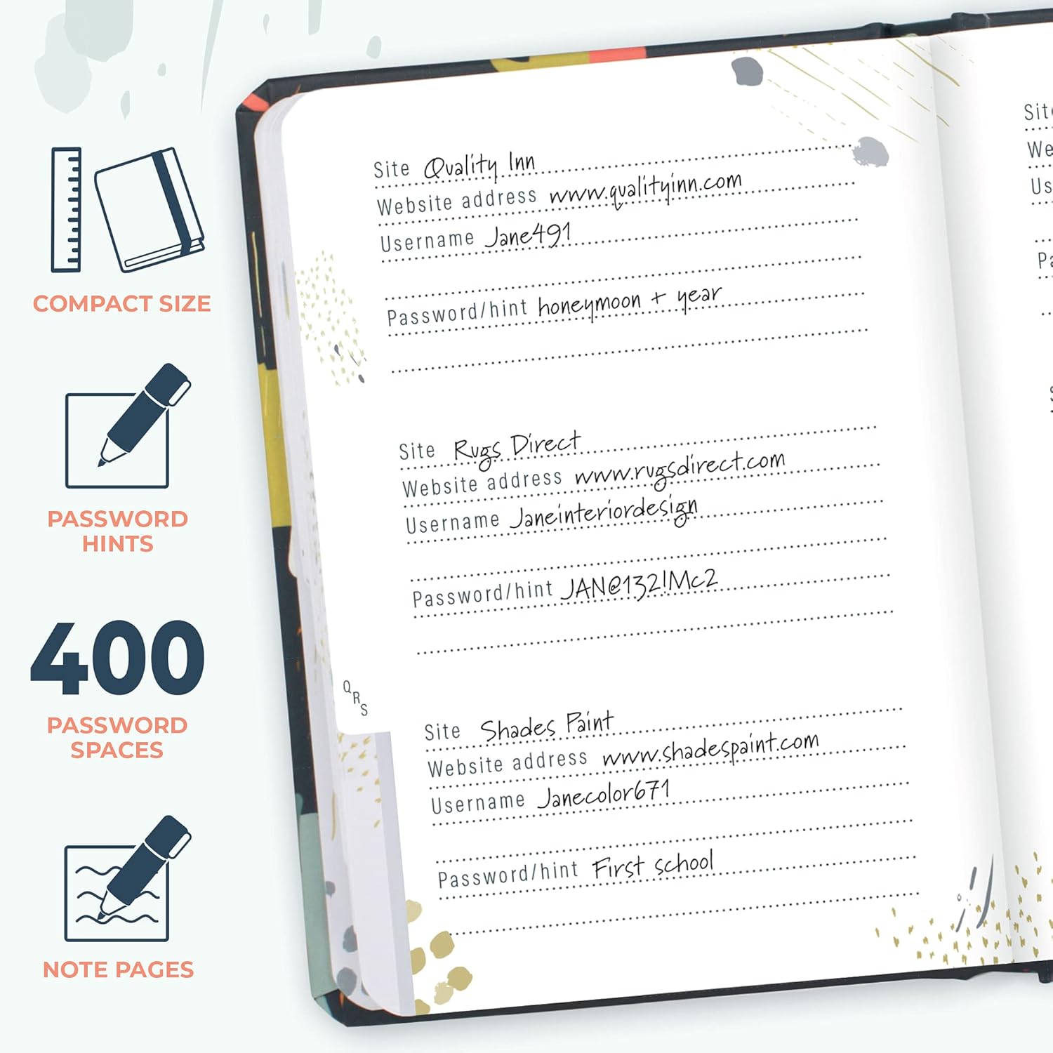 Boxclever Press Password Book with alphabetical tabs. Never forget a password again! Password keeper for all Internet Login details. Password journal for home or office - 6 x 4.5'' : Office Products