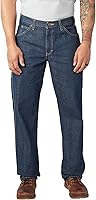 Dickies Men's Relaxed Fit Carpenter Jeans - Durable 100% Cotton Work Pants, Triple Stitched Seams, Boot Friendly