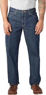 Dickies Men's Relaxed Fit Carpenter Jeans - Durable 100% Cotton Work Pants, Triple Stitched Seams, Boot Friendly