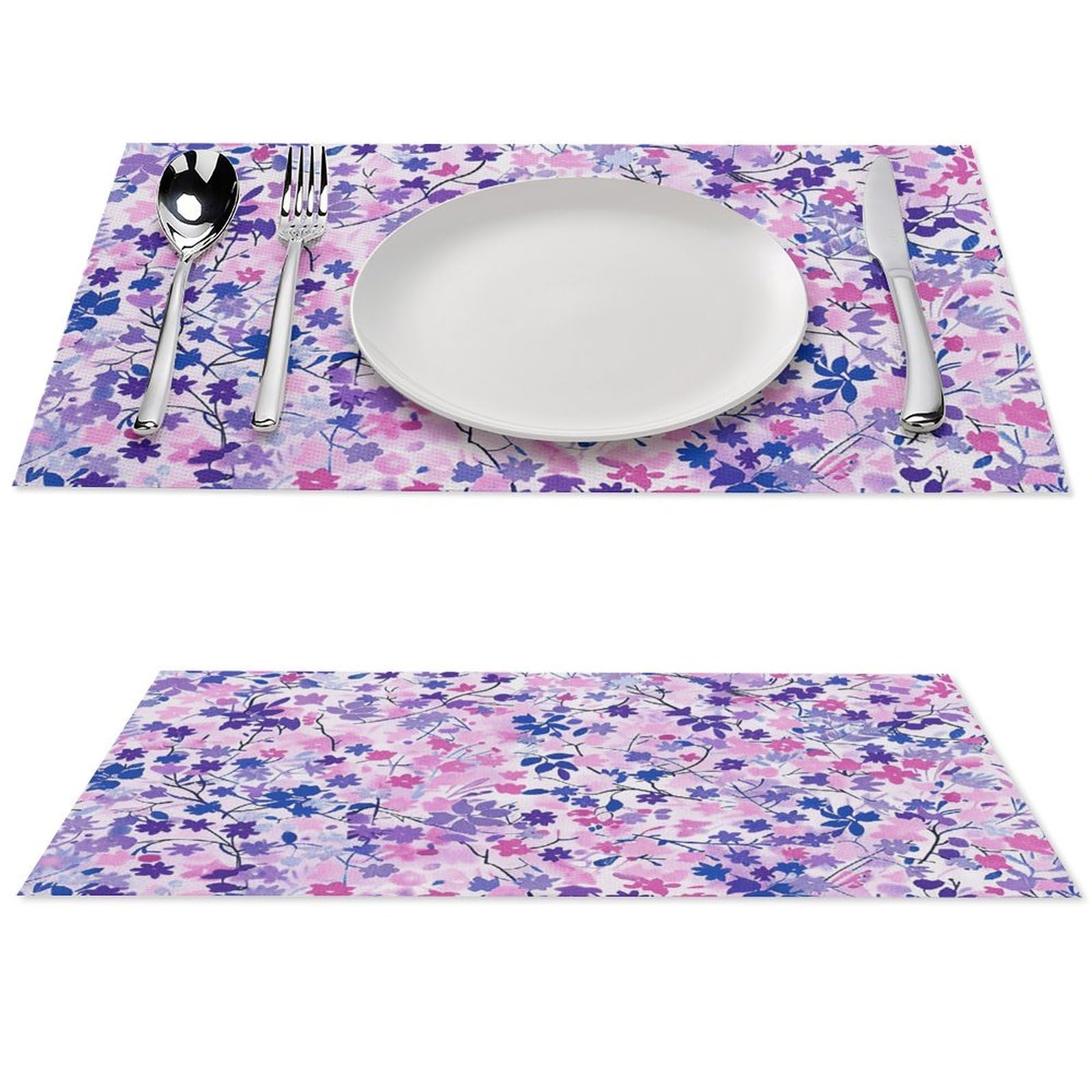 Set de table fleurs bleues en PVC pour sublimer vos dîners de fête et mariages