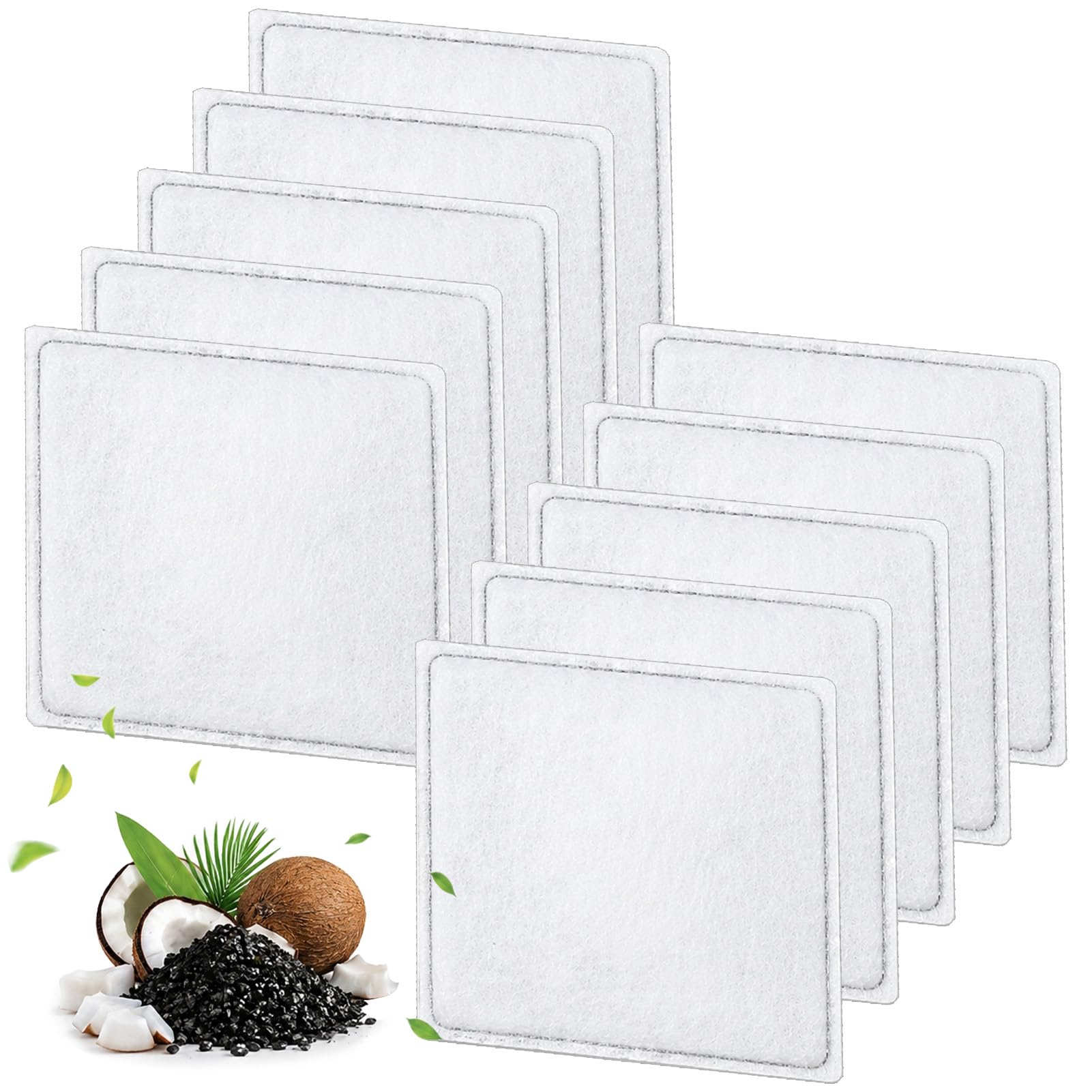 10 Pack Pet Fountain Replacement Filter Compatible with Catit Mini Flower Fountain, Carbon Filters for Cat Water Dispenser, Triple-Layer Enhanced Filtration, filter drinking fountains for cats